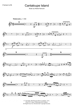 page one of Cantaloupe Island (Clarinet Solo)