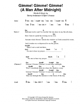 page one of Gimme! Gimme! Gimme! (A Man After Midnight) (Guitar Chords/Lyrics)