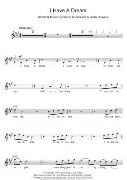 page one of I Have A Dream (Clarinet Solo)