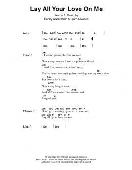 page one of Lay All Your Love On Me (Guitar Chords/Lyrics)