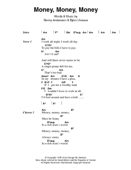 page one of Money, Money, Money (Guitar Chords/Lyrics)