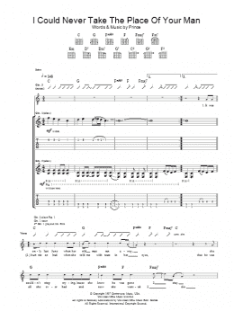 I Could Never Take The Place Of Your Man (Guitar Tab) - Sheet Music