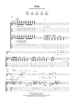 page one of Kiss (Guitar Tab)