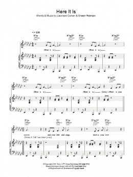 page one of Here It Is (Piano, Vocal & Guitar Chords)