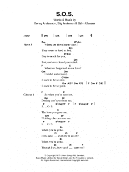 page one of S.O.S. (Guitar Chords/Lyrics)