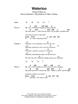 page one of Waterloo (Guitar Chords/Lyrics)