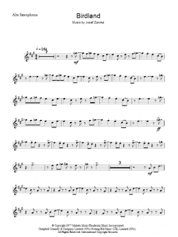 page one of Birdland (Alto Sax Solo)