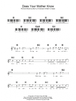 page one of Does Your Mother Know (Piano Chords/Lyrics)