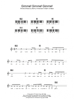 page one of Gimme! Gimme! Gimme! (A Man After Midnight) (Piano Chords/Lyrics)