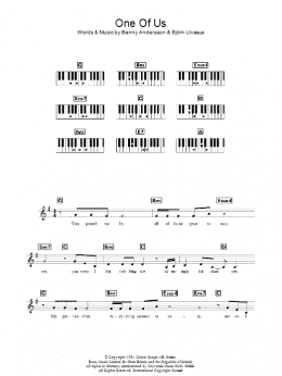 page one of One Of Us (Lead Sheet / Fake Book)