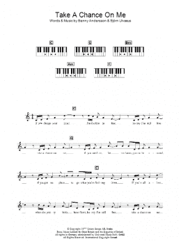 page one of Take A Chance On Me (Lead Sheet / Fake Book)