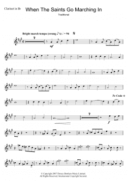 page one of When The Saints Go Marching In (Clarinet Solo)