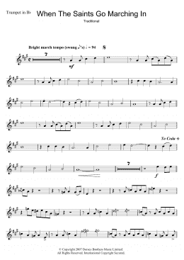 page one of When The Saints Go Marching In (Trumpet Solo)