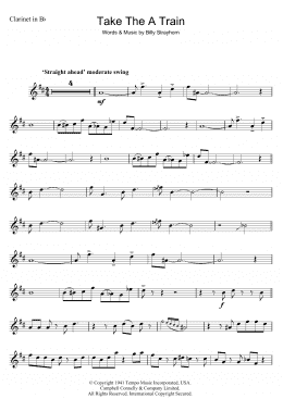 page one of Take The 'A' Train (Clarinet Solo)