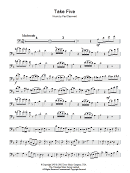 page one of Take Five (Trombone Solo)