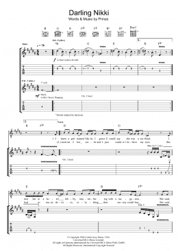 page one of Darling Nikki (Guitar Tab)