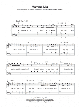 page one of Mamma Mia (Easy Piano)