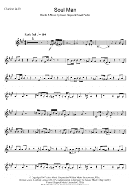 page one of Soul Man (Clarinet Solo)