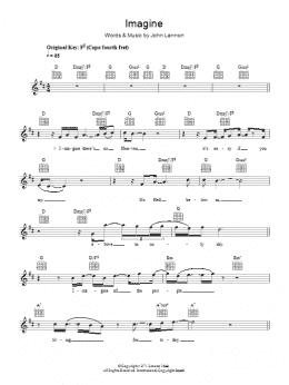 page one of Imagine (Lead Sheet / Fake Book)