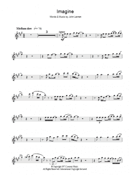 page one of Imagine (Lead Sheet / Fake Book)