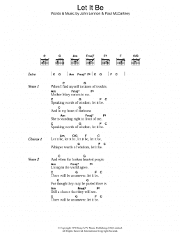 page one of Let It Be (Guitar Chords/Lyrics)