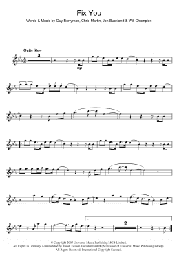 page one of Fix You (Flute Solo)