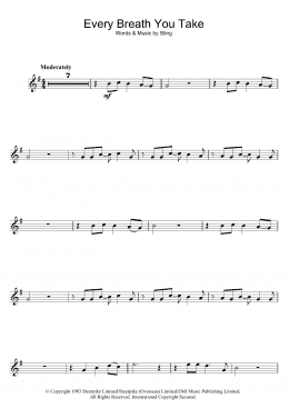 page one of Every Breath You Take (Flute Solo)