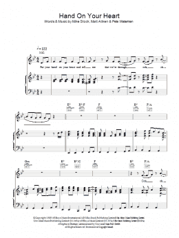 page one of Hand On Your Heart (Piano, Vocal & Guitar Chords)