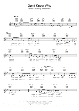 page one of Don't Know Why (Lead Sheet / Fake Book)