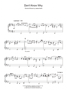 page one of Don't Know Why (Piano Solo)