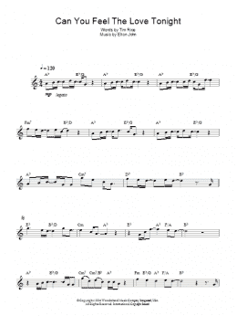 page one of Can You Feel The Love Tonight (from The Lion King) (Lead Sheet / Fake Book)