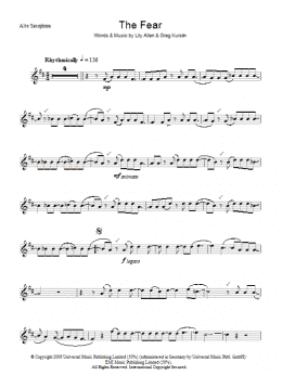 page one of The Fear (Lead Sheet / Fake Book)