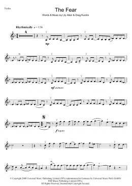 page one of The Fear (Violin Solo)