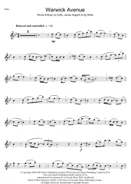 page one of Warwick Avenue (Flute Solo)