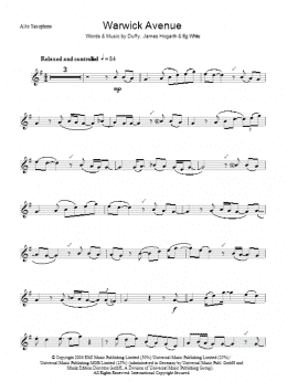 page one of Warwick Avenue (Lead Sheet / Fake Book)