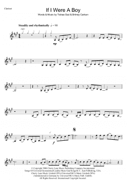 page one of If I Were A Boy (Clarinet Solo)