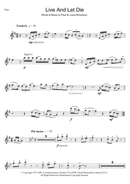 page one of Live And Let Die (Flute Solo)