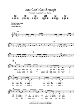 page one of Just Can't Get Enough (Lead Sheet / Fake Book)