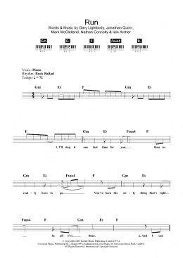 page one of Run (Piano Chords/Lyrics)