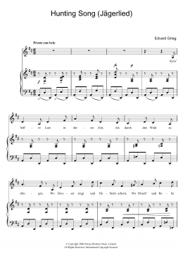 page one of Hunting Song (Jagerlied) (Piano & Vocal)