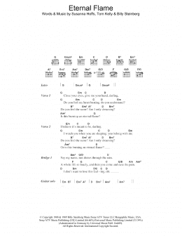 page one of Eternal Flame (Guitar Chords/Lyrics)