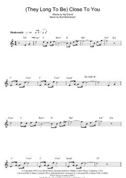 page one of (They Long To Be) Close To You (Flute Solo)