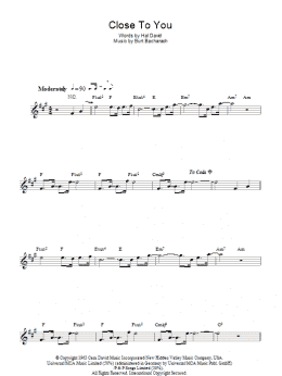 page one of (They Long To Be) Close To You (Lead Sheet / Fake Book)