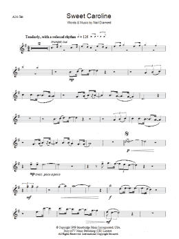 page one of Sweet Caroline (Lead Sheet / Fake Book)