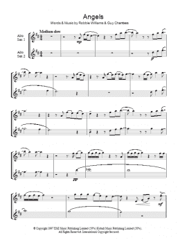 page one of Angels (Lead Sheet / Fake Book)