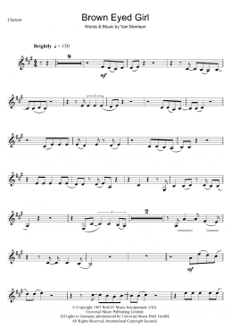 page one of Brown Eyed Girl (Clarinet Solo)