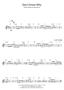 page one of Don't Know Why (Flute Solo)