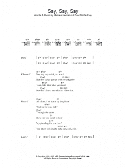 page one of Say Say Say (Guitar Chords/Lyrics)