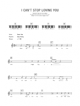 page one of I Can't Stop Loving You (Piano Chords/Lyrics)