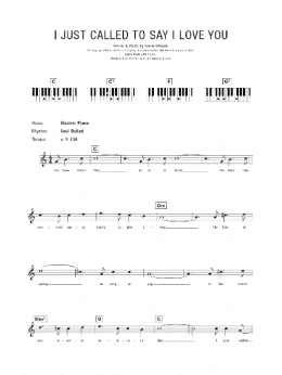 page one of I Just Called To Say I Love You (Piano Chords/Lyrics)